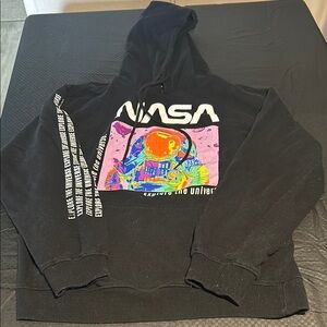 NASA Black Hoodie with Colorful Graphic